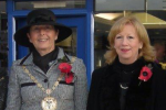 Cllr Penny Smith taking the salute as Chairman of Epping Forest District Council